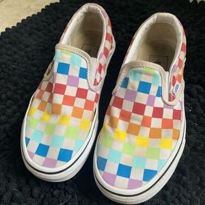 Rainbow checkered Vans